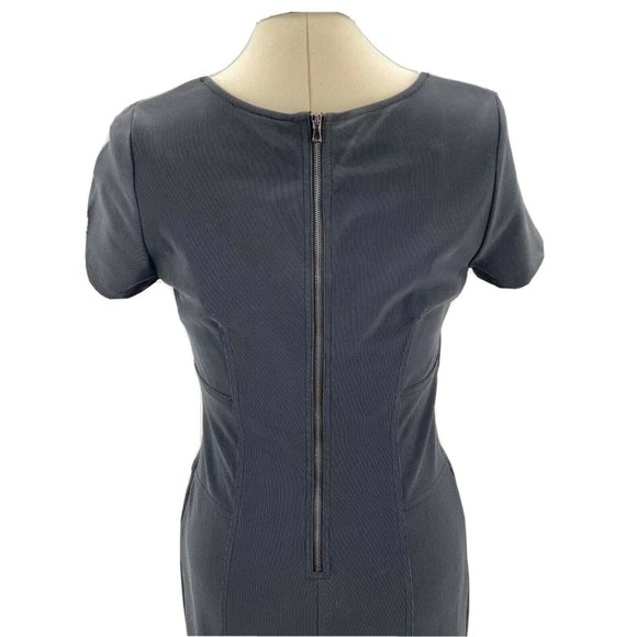 Boston Proper Belted Sheath Dress Womens Size 4 Black Back Zipper Detail NEW - Picture 7 of 7